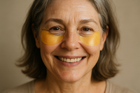 Tu est copywriter expert en dropshipping, créé moi une image d'une cliente d'environ 56 ans portant des patch anti cerne jaune transparent je veux que la photo soit au plus réaliste possible et que ça soit pas un mannequin. Je veux que chaque test puisse pousser mon prospect à l'achat